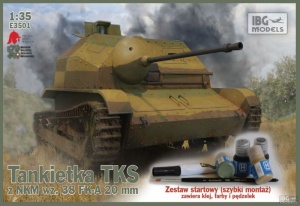 IBG Models E3501 Tankietka TKS z NKM wz.38 FK-A 20mm - szybki montaż + akcesoria