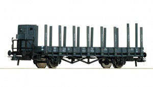 ROCO 66349 Wagon platforma z kłanicami Pdkh 31 i budką hamulcową PKP Ep.III