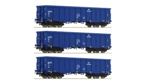 ROCO 76128 Zestaw 3 wagony odkryte Eaos PKP Cargo EP.VI - II Edycja nowe numery