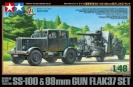 TAMIYA 37027 GERMAN HEAVY TRACTOR SS-100 & 88mm GUN FLAK37 SET