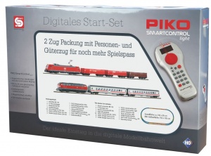 PIKO 59013 SmartControl Light Cyfrowy podwójny zestaw BR 185 i BR218 DB AG tory na nasypie