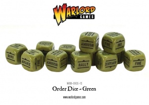 WARLORD WGB-DICE-12 Order Dice pack - Green Kostki