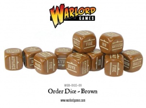 WARLORD WGB-DICE-09 Order Dice pack - Brown Kostki
