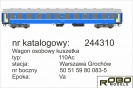 ROBO 244310 Wagon kuszetka 110Ac PKP Ep.Va St. Warszawa Grochów
