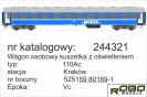 ROBO 244321 Wagon kuszetka 110Ab WARS PKP Ep.Vc St. Kraków zo oświetleniem LED
