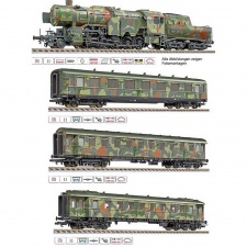 Liliput 130002 Zestaw pociągu wojennego Lok. BR42 DRB Ep.II do przewozu żołnierzy