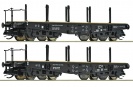 ROCO 6680034 zestaw 2 wagny platformy z klonicami DRG ep.II skala TT
